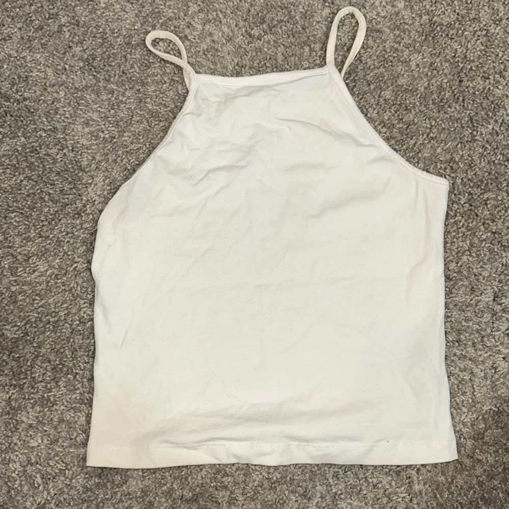 White halter tank top